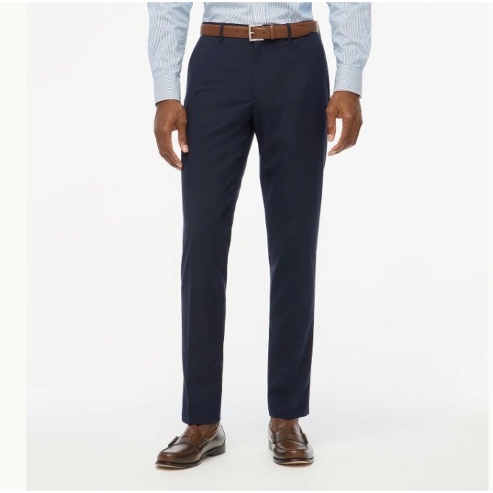 J.Crew Mens 32x30 Thompson Suit Pants Navy Blue Four Season Wool Blend NWT